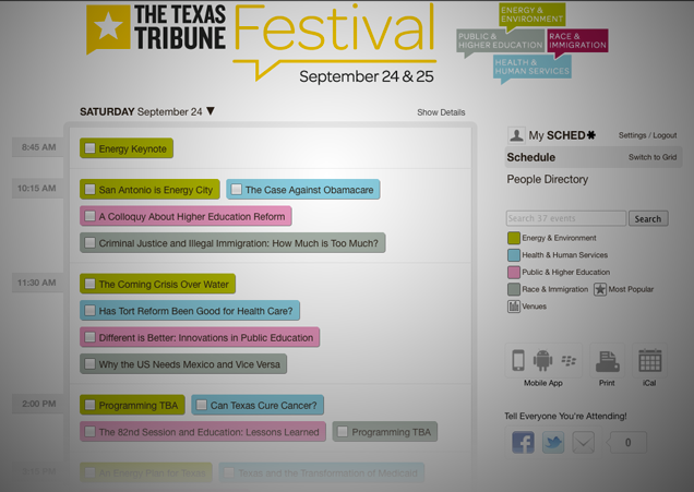 The Texas Tribune Festival - Sched*